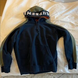 Supreme Paneled Hooded Sweatshirt Navy